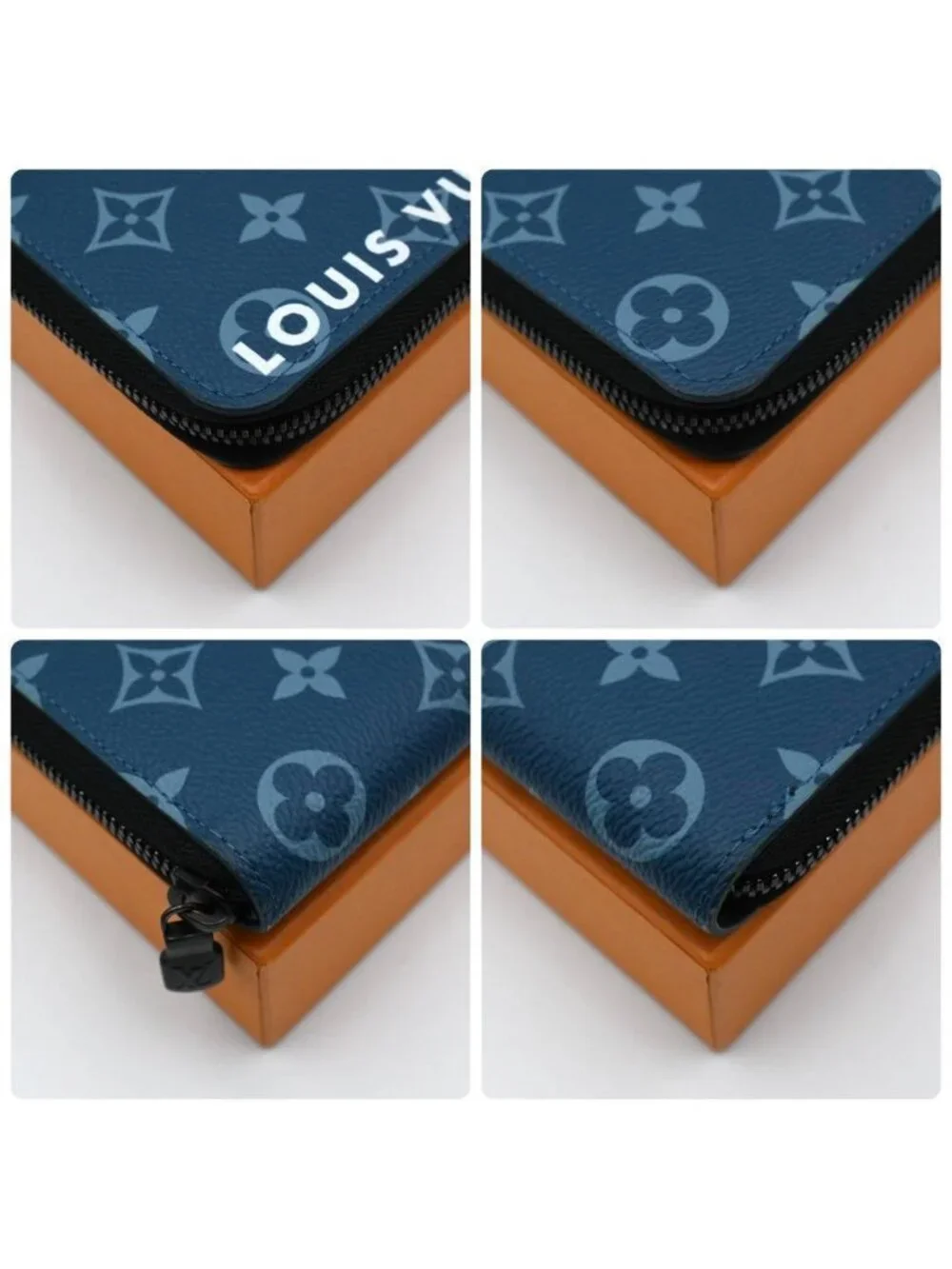 Louis Vuitton Monogram Zippy Wallet Vertical Blue